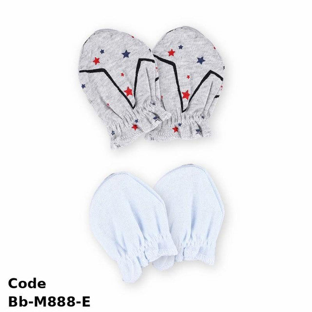 Gloves Bb-M888-E High Quality Cotton With Stylish Graphics Multicolor For Newborn Unisex