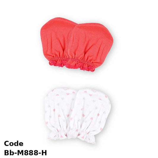 Gloves Bb-M888-H High Quality Cotton With Stylish Graphics Multicolor For Newborn Girls