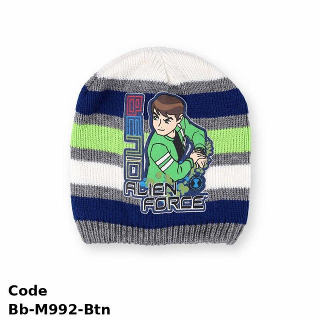 Ice Cap Bb-M992-Btn Ben 10 High Quality Wool Green And Grey For Newborn Boys