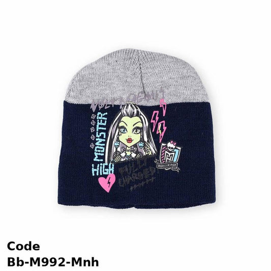 Ice Cap Bb-M992-Mnh Monster High Quality Soft Wool Navy And Gray For Newborn Girls