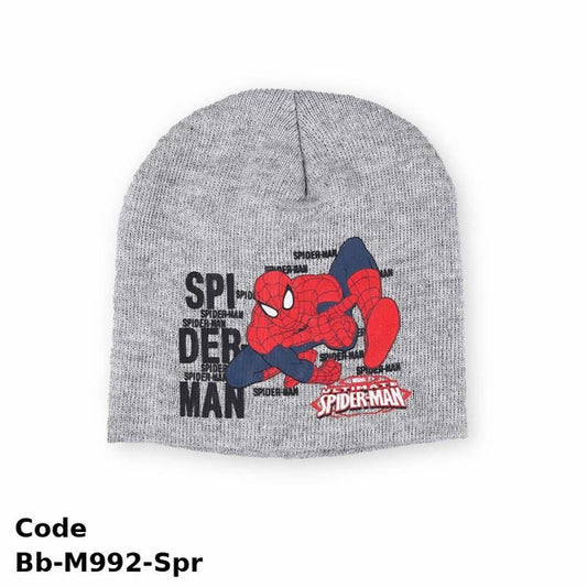 Ice Cap Bb-M992-Spr Spider Man High Quality Soft Wool Gray And Red For Boys