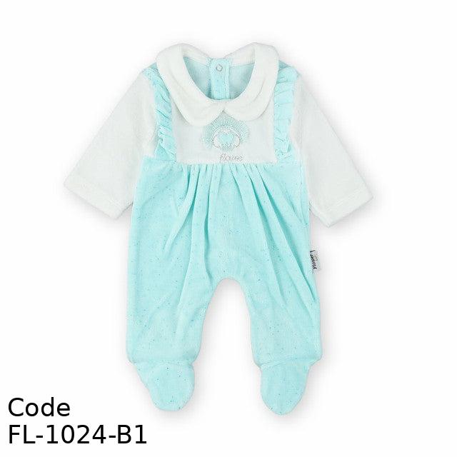 Bodysuit Fl-1024-B Winter Velvet For Girls Light Blue