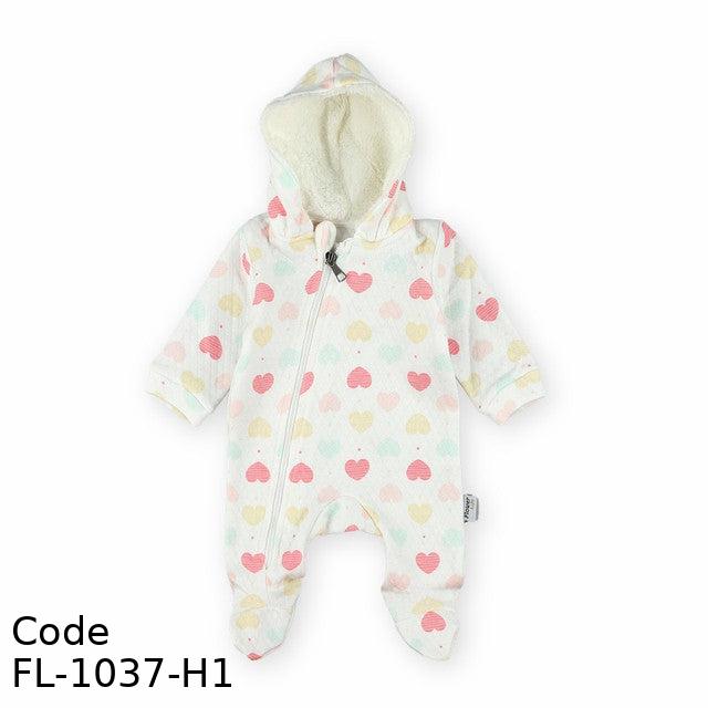 Bodysuit Fl-1037-H Winter Fur-Lined Hood For Girls Multicolor