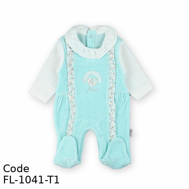 Bodysuit Fl-1041-T Winter Velvet For Girls Turqoise