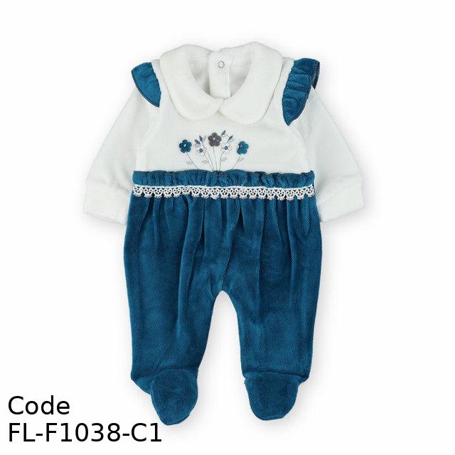 Bodysuit Fl-F1038-C Winter Velvet For Girls Navy