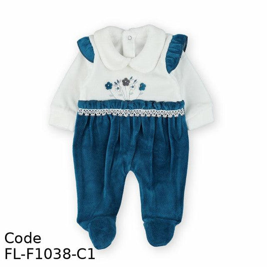 Bodysuit Fl-F1038-C Winter Velvet For Girls Navy