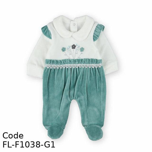 Bodysuit Fl-F1038-G Winter Velvet For Girls Green