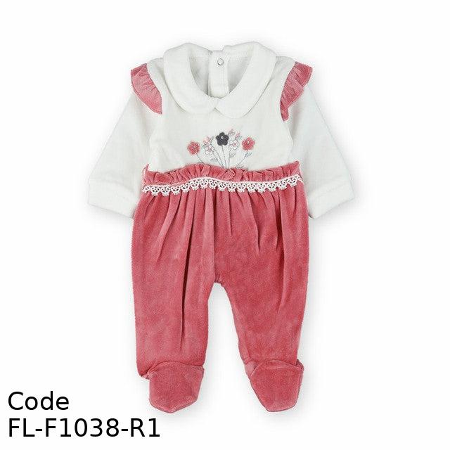 Bodysuit Fl-F1038-R Winter Velvet For Girls Fuchsia