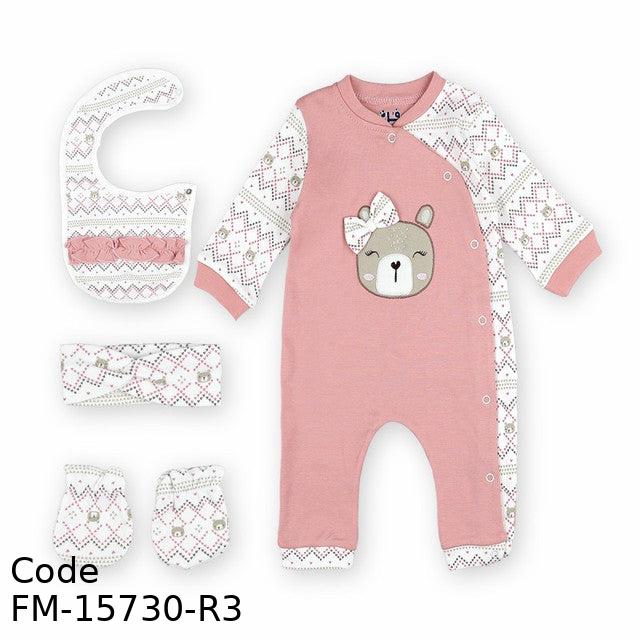 Bodysuit Fm-15730-R Autumn 4 Pieces For Girls Pink