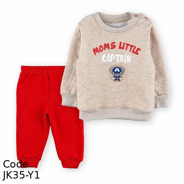 Pajama JK35-Y Melton Cotton Winter Beige and Red For Boys