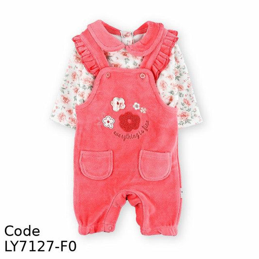 Bodysuit LY7127-F Velvet (Velour ) Winter Set fuchsia For Girls