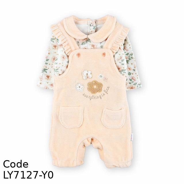 Bodysuit LY7127-Y0 Velvet (Velour ) Winter Set Yellow For Girls