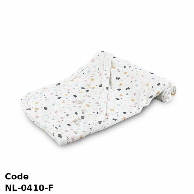 Blanket Nl-0410-F Interlock Decorated With Animals Prints 80X100 Cm White All Season For Unisex