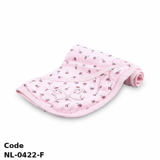 Plush Blanket Nl-0422-F Floral Print With Mouse Design 79X73 Cm Pink All Season For Girls