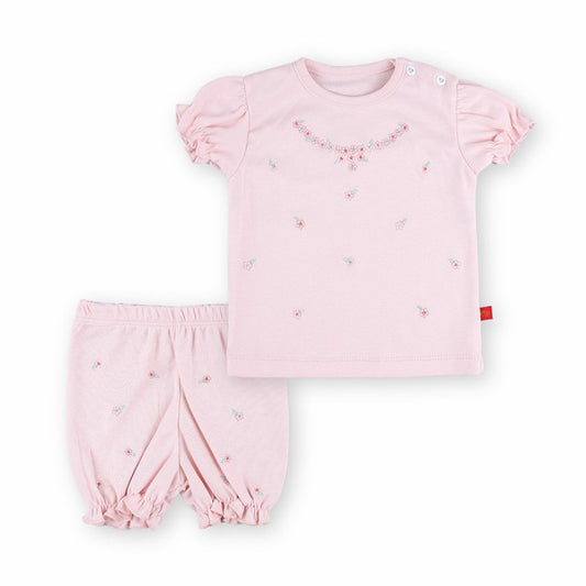 Outfit Set Nl-102B-R Summer 2 Piece For Girls Rose