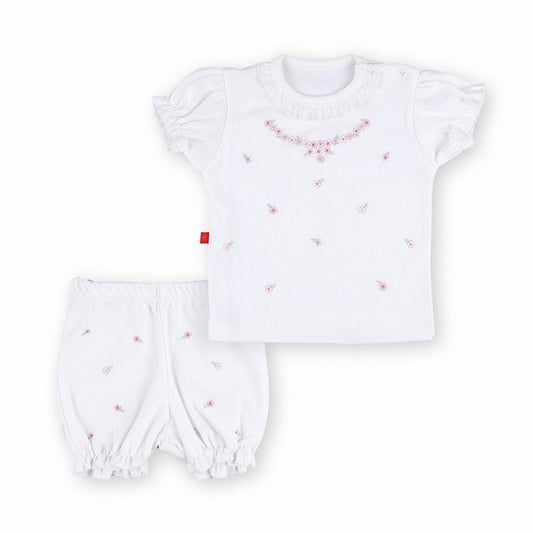 Pajama Nl-102B-W Summer 2 Piece For Girls White