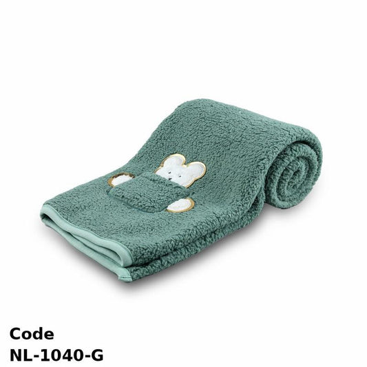 Plush Blanket Nl-1040-G Teddy Bear 89X105 Cm Green Winter For Unisex