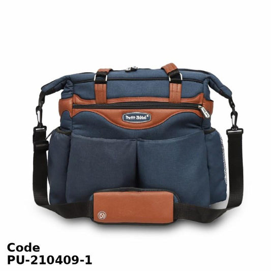 Diaper Bag PU-210409 premium linen water resistance Navy and Havan 40x38x20 cm