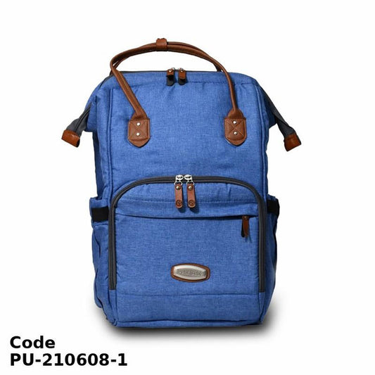 Diaper Bag PU-210608 premium Max with changing mat Blue 47x33x20 cm