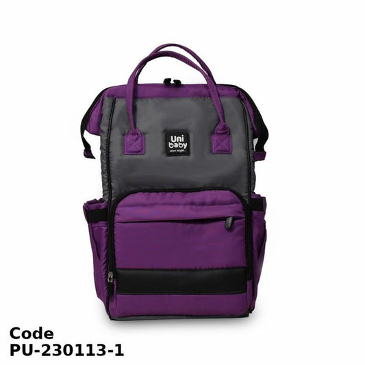 Diaper Bag PU-230113 Standard Purple and Gray 47x30x12 cm 