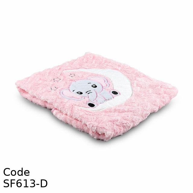 Blanket SF613-D fur  90*85 cm Winter with a triangle tip Pink For Girls