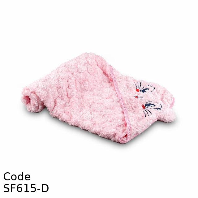 Blanket SF615-D fur  90*85 cm Winter with a triangle tip Pink For Girls