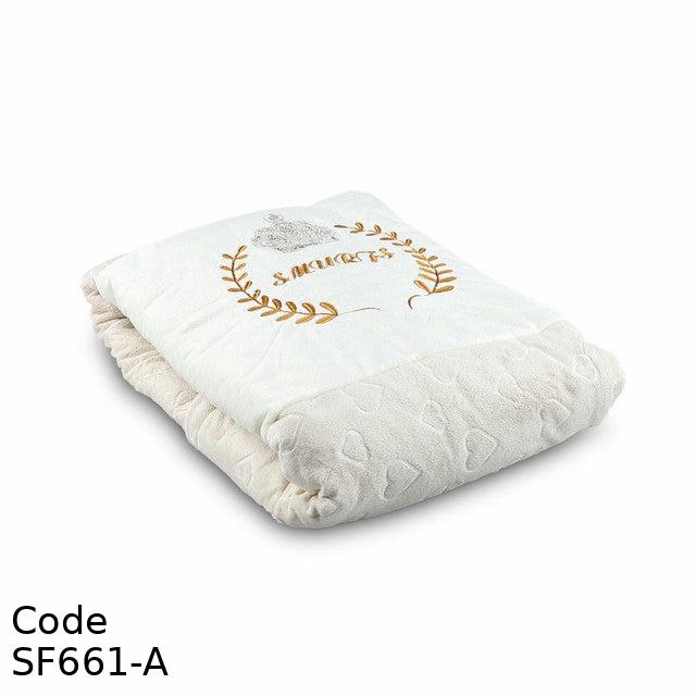 Blanket SF661-A Fur 100*85 cm 2 layers Off White For Unisex