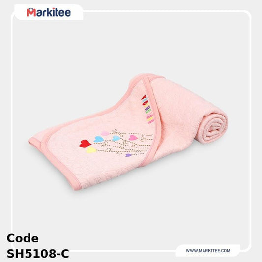 Cotton Blanket Premium Sh5108-C Decorated With Beautiful Colorful Hearts Simone Winter For Unisex