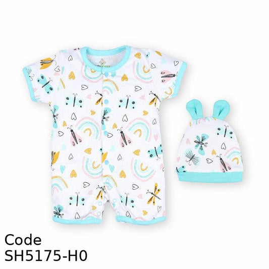 Bodysuit Sh5175-H Summer With Hat For Girls Turqoise