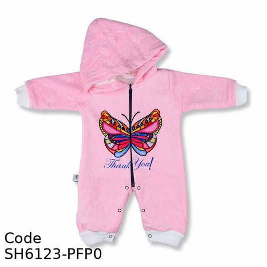 Bodysuit Sh6123-Pfp Winter Hooded For Girls Pink