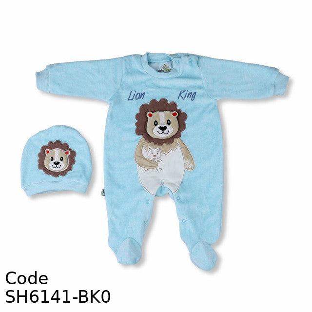 Bodysuit Sh6141-Bk Fur With Hat Winter For Boys Sky Blue