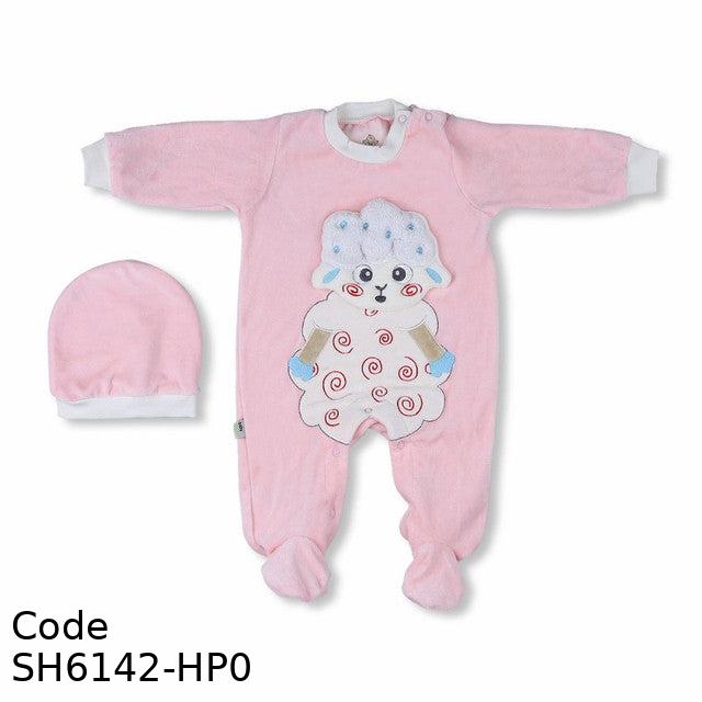 Bodysuit Sh6142-Hp Winter With Hat For Girls Rose