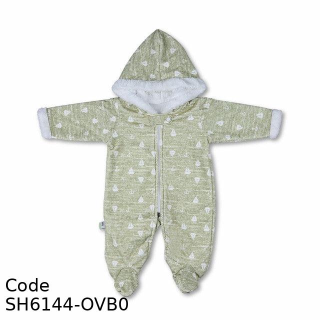 Bodysuit Sh6144-Ov Fur With Hood Winter For Boys Olive Green