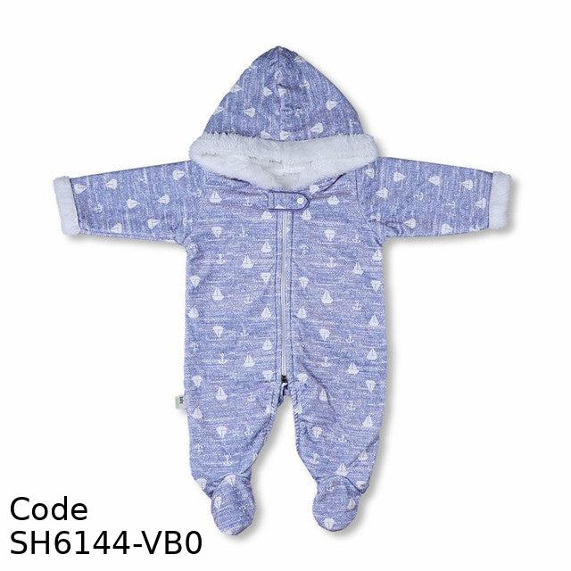 Bodysuit Sh6144-Vb Fur With Hood Winter For Boys Navy Blue