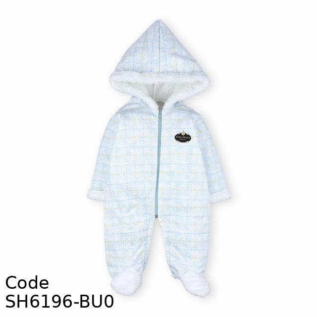 Bodysuit Sh6196-Bu Velvet (Velour ) With Hood Winter For Boys Light Blue