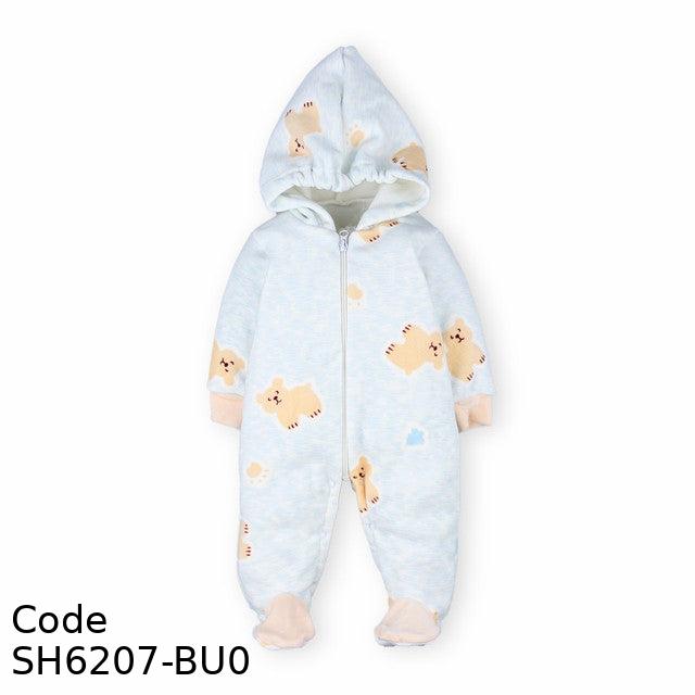 Bodysuit Sh6207-Bu Velvet (Velour ) With Hood Winter For Boys Light Blue