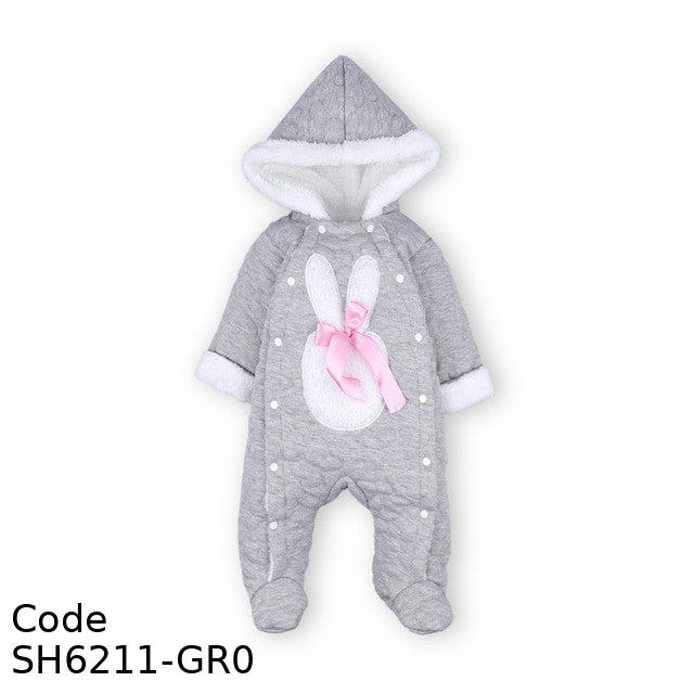 Bodysuit Sh6211-Gr Winter Cotton Lined With Soft Fur For Girls Grey