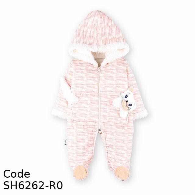 Bodysuit Sh6262-R Winter With Hood For Girls Rose