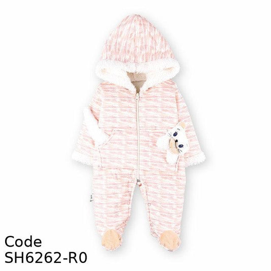 Bodysuit Sh6262-R Winter With Hood For Girls Rose