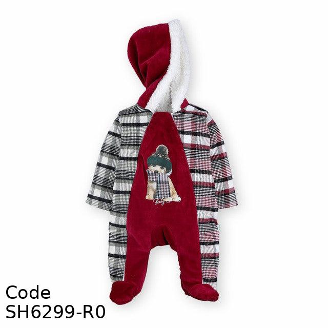 Bodysuit Sh6299-R Winter For Boys Dark Red