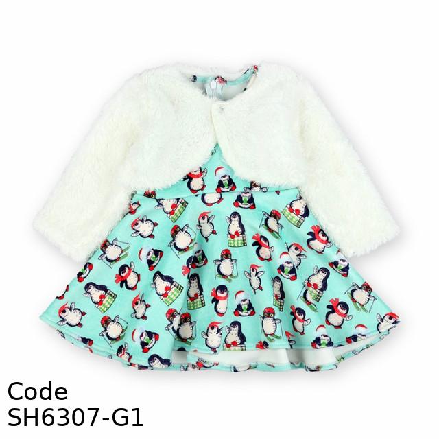 Baby Shoora SH6307-G Penguin winter Dress For Girls