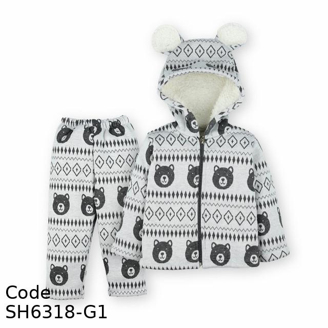 Baby Shoora SH6318-G Winter Pajama 2 pieces for unisex