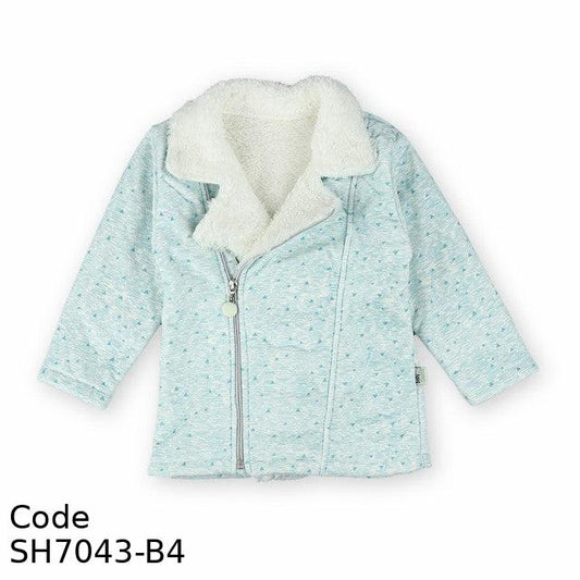 Jacket Sh7043-B Fur Lined Winter For Girls Light Blue