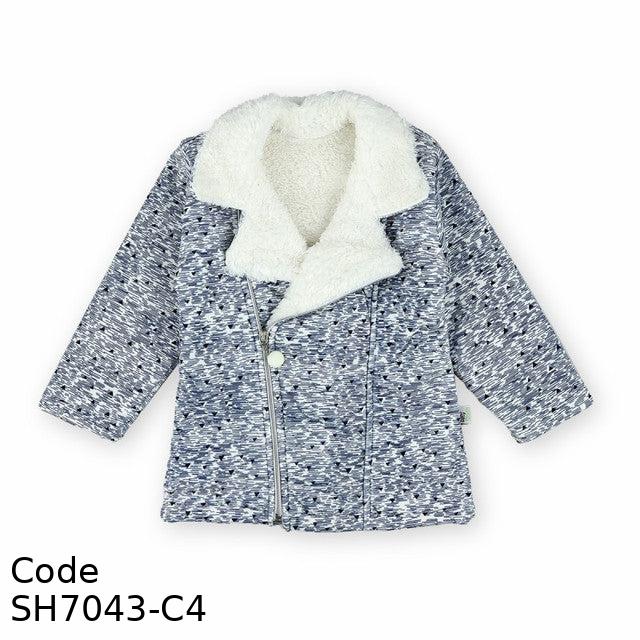 Jacket Sh7043-C Fur Lined Winter For Girls Navy Blue