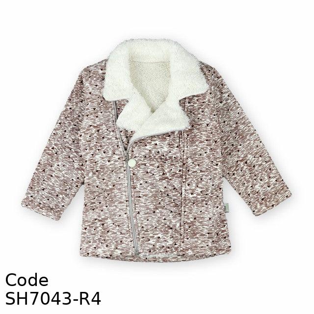 Jacket Sh7043-R Fur Lined Winter For Girls Brown