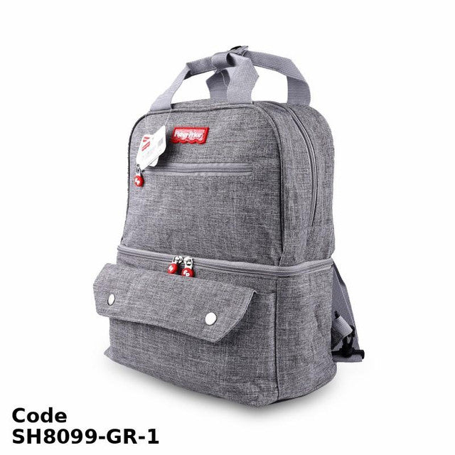 Diaper Bag SH8099-GR Fashionable Backpack Gray 37X27X12 cm