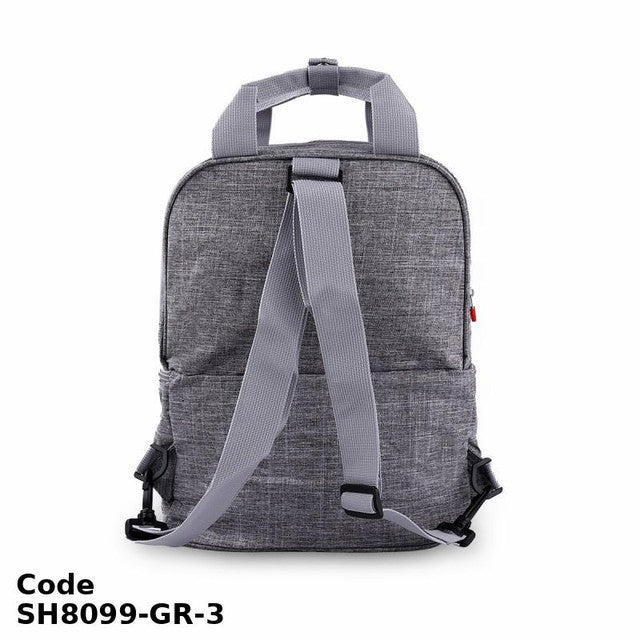 Diaper Bag SH8099-GR Fashionable Backpack Gray 37X27X12 cm