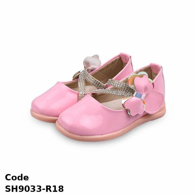 Shoes SH9033-R18 Classic shiny with a bow For Girls