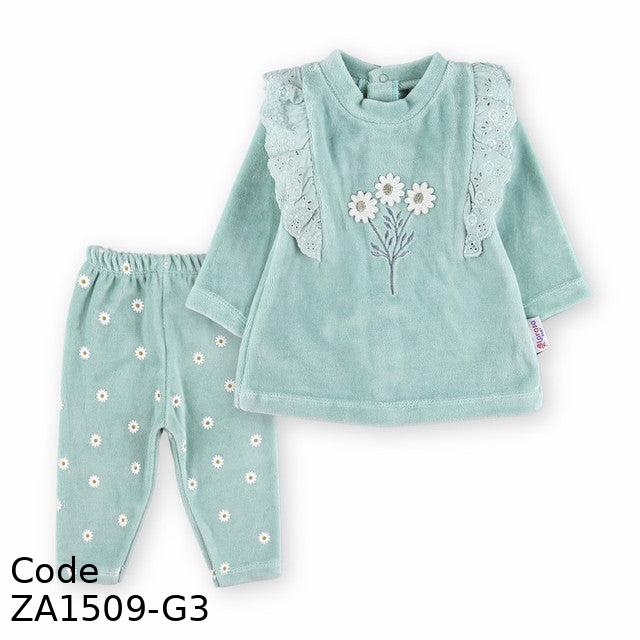 Pajama ZA1509-G Velvet (Velour ) Winter Green For Girls