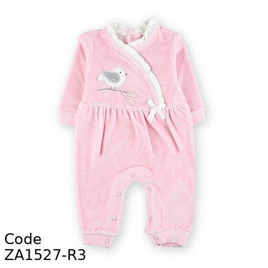 Bodysuit ZA1527-R Velvet (Velour ) Winter Pink For Girls